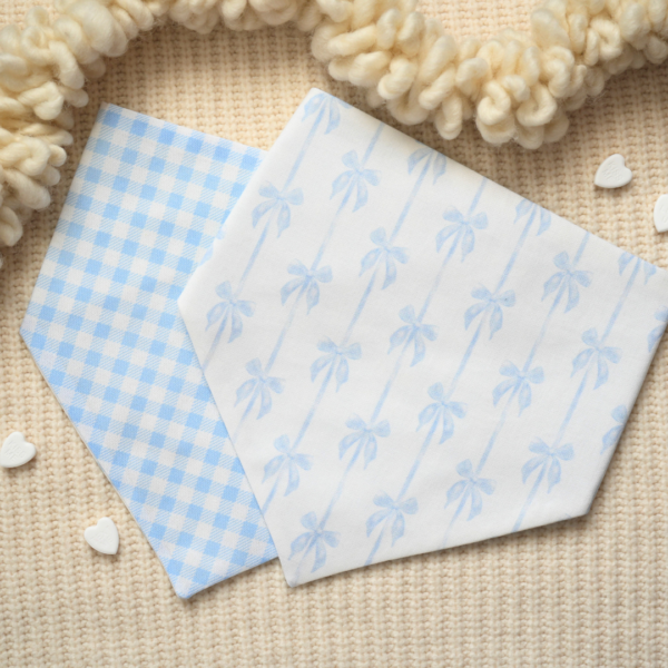 'Dainty Blue Bows' Tie-on Bandana