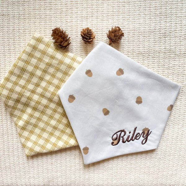 Little Acorn Personalized Reversible Bandana